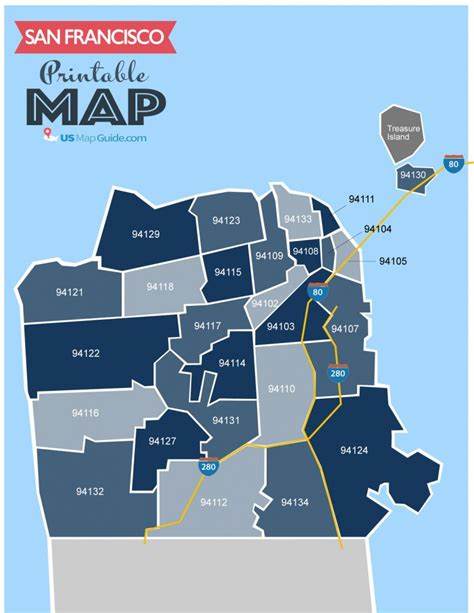 san francisco zip code map.